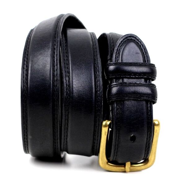 CLASSIC BLACK GENUINE LEATHER 1 1/8"Wd CASUAL DRESS MEN'S BELT Sz 34/85 (B26 - Picture 1 of 10